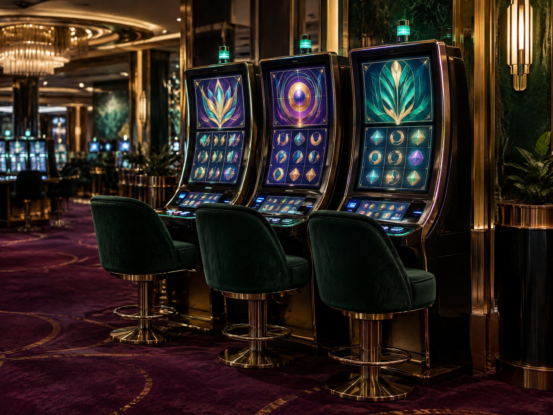 娛樂城電子遊戲機台與螢幕燈光